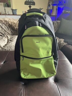 Black and Lime Green Carry-on /trolley bag from United Colors of Benetton.